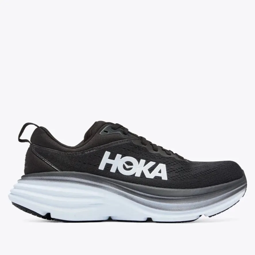 Hoka One One Bondi 8 Wide - Black / White