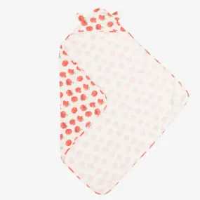 Ivory & Red Apple Hooded Blanket (96cm)