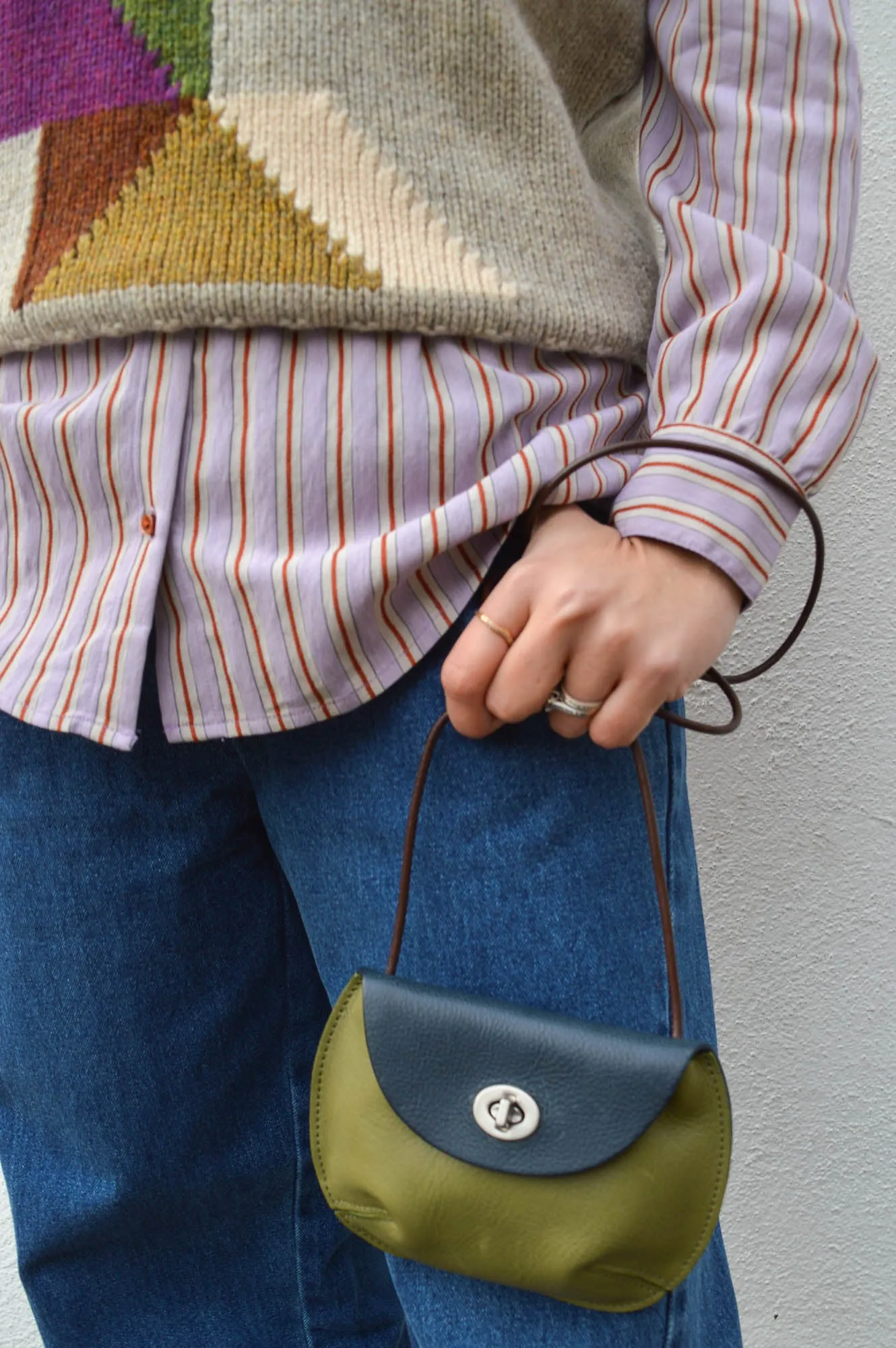 Kate Sheridan Navy & Basil Owl Bag