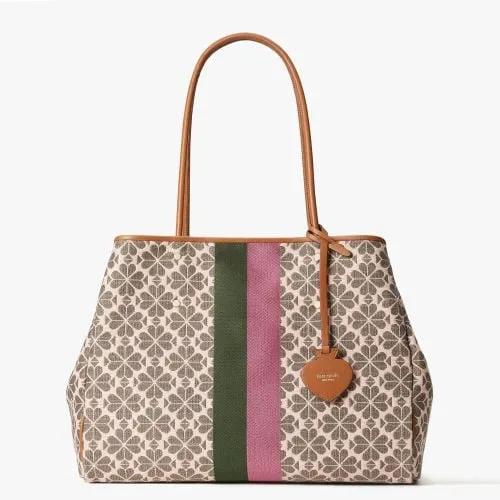 Kate Spade New York Flower Jacquard Everything Stripe Large Tote | Pink Multi