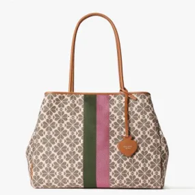 Kate Spade New York Flower Jacquard Everything Stripe Large Tote | Pink Multi