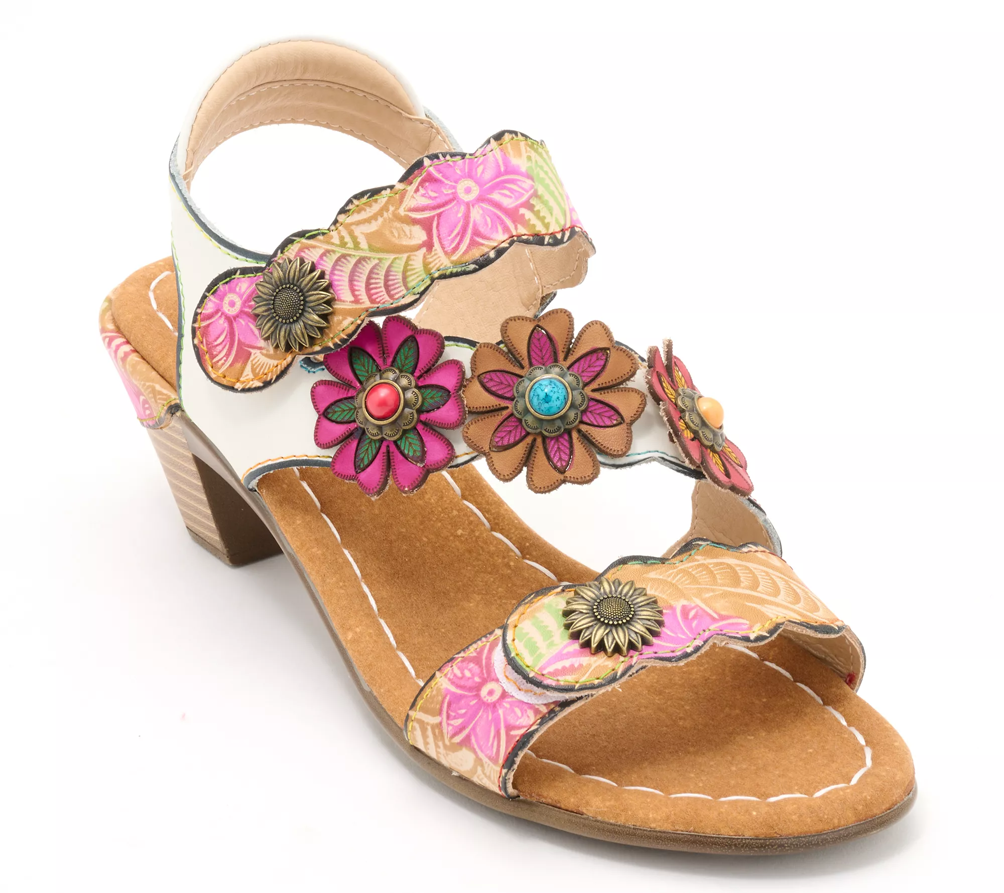 L'Artiste by Spring Step Leather Heeled Sandals- Aromas