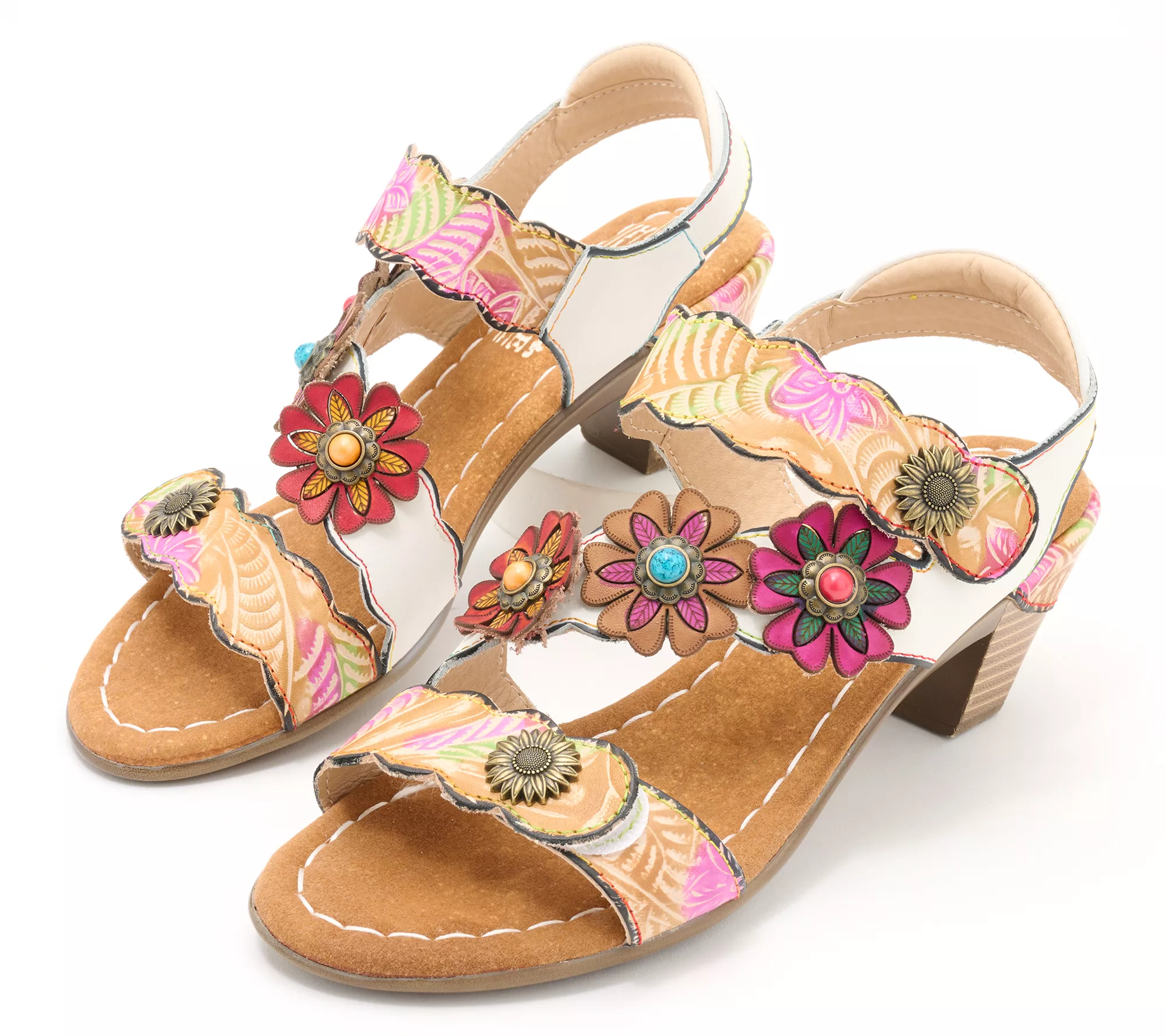 L'Artiste by Spring Step Leather Heeled Sandals- Aromas