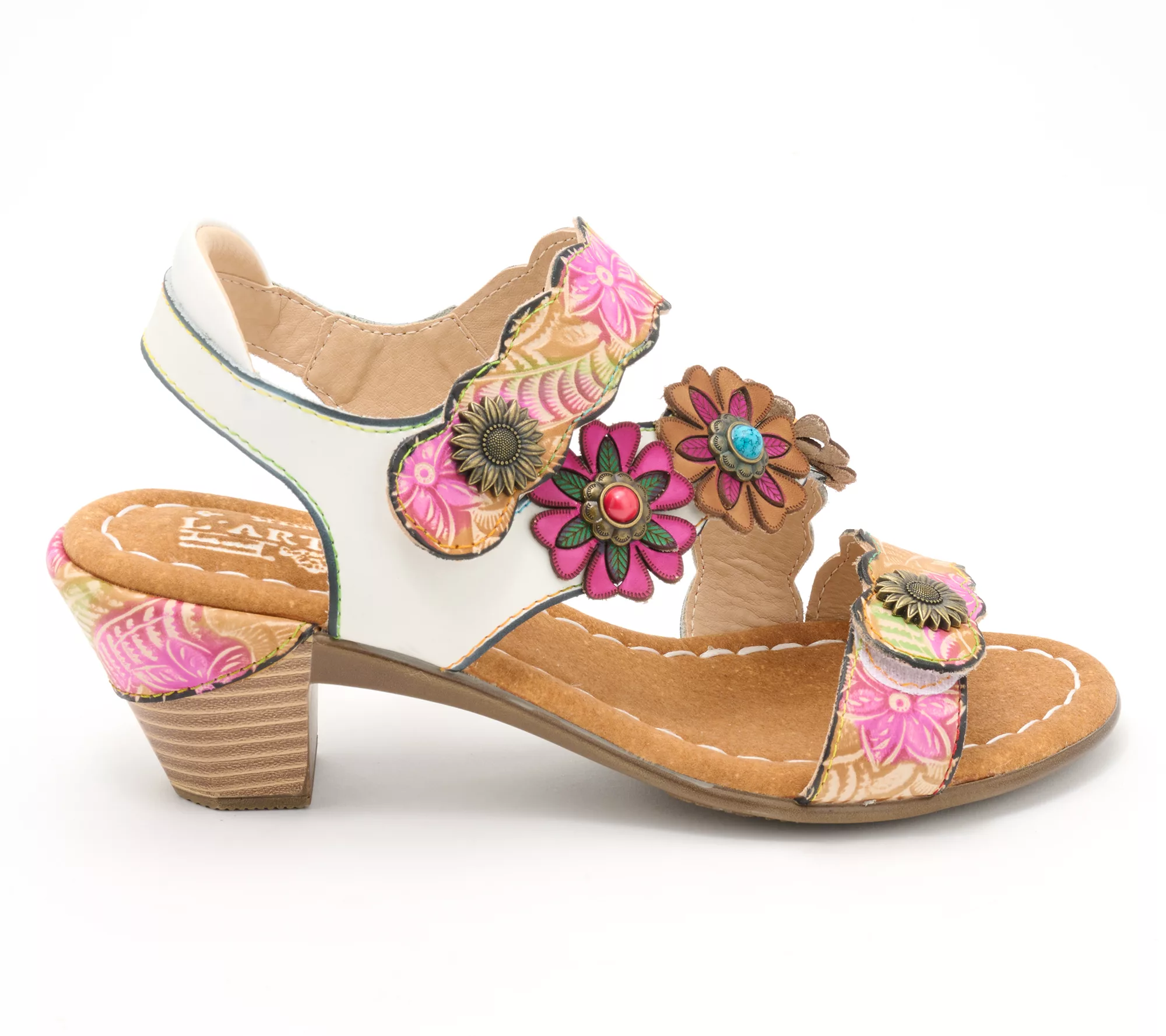 L'Artiste by Spring Step Leather Heeled Sandals- Aromas