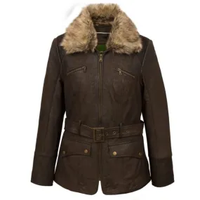 Laura: Women's Brown Leather Jacket