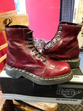 MADE IN ENGLAND Dr Martens Red Synthetic Patent Size 4