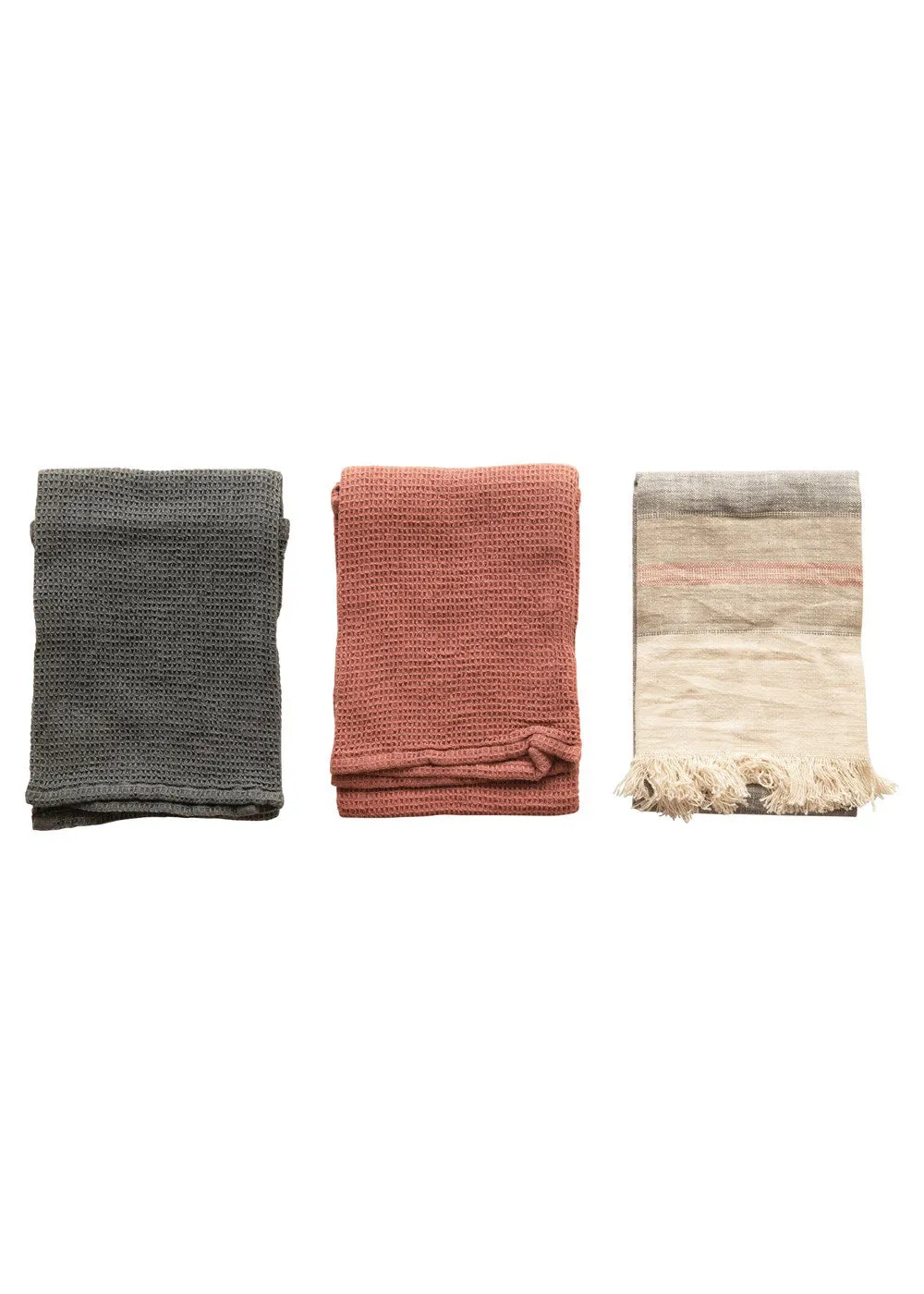 Multi Color Cotton Tea Towels - Set of 3