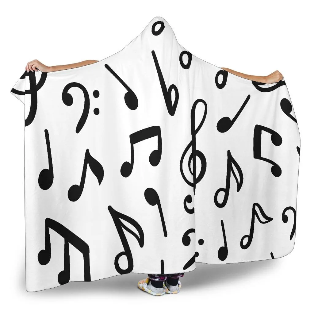 Music Notes Hooded Blanket