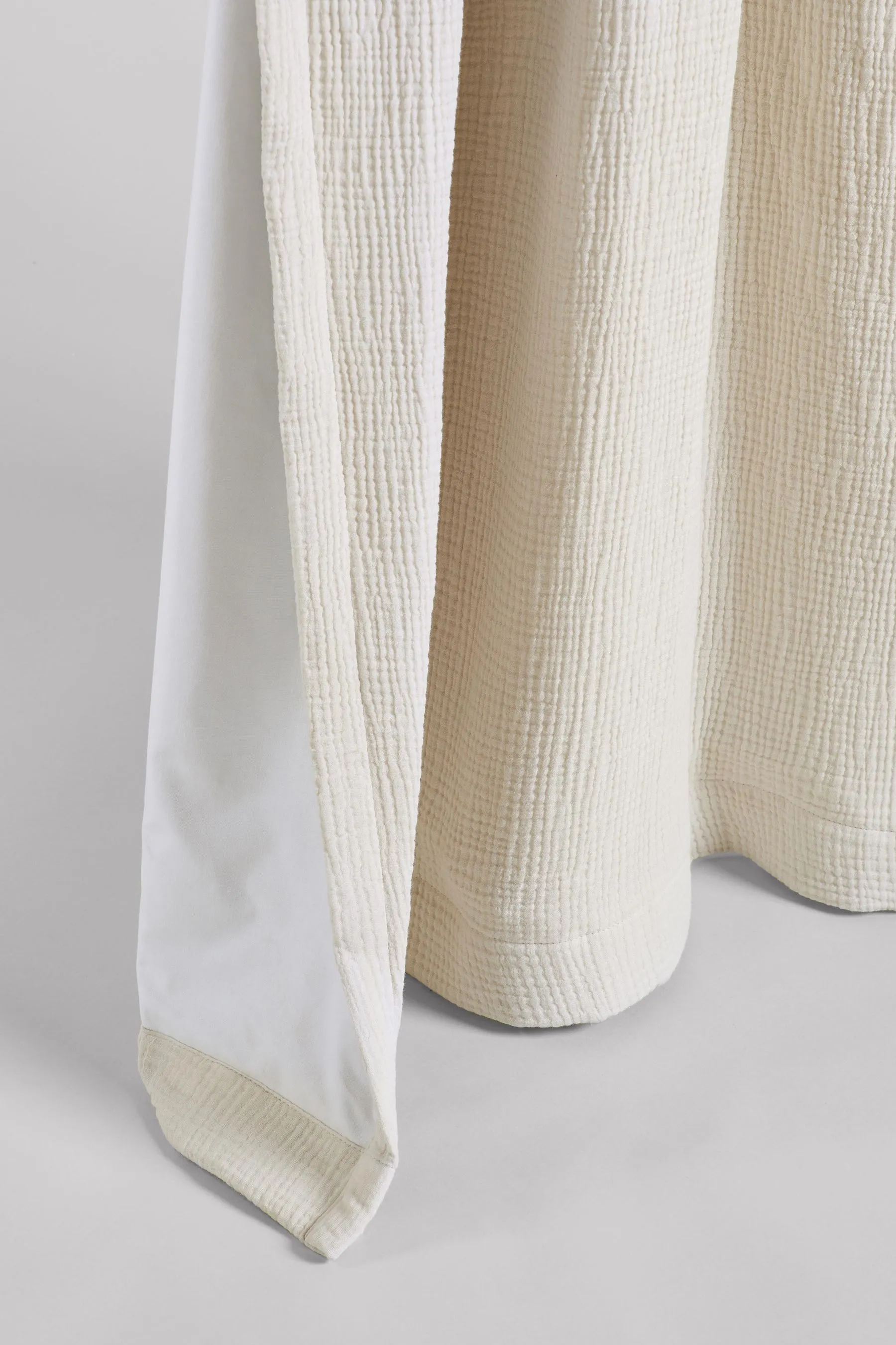 Natural 100% Cotton Crinkle Pencil Pleat Curtains