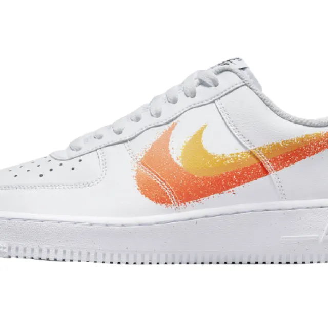 NIKE AIR FORCE 1 LOW SPRAY PAINT SWOOSH WHITE ORANGE