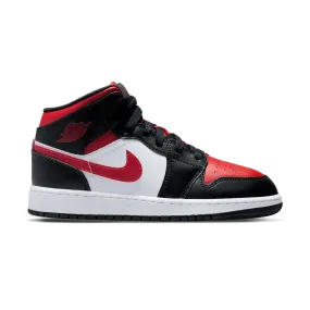 Nike Air Jordan 1 Mid  'Black Fire Red' - OUTLET