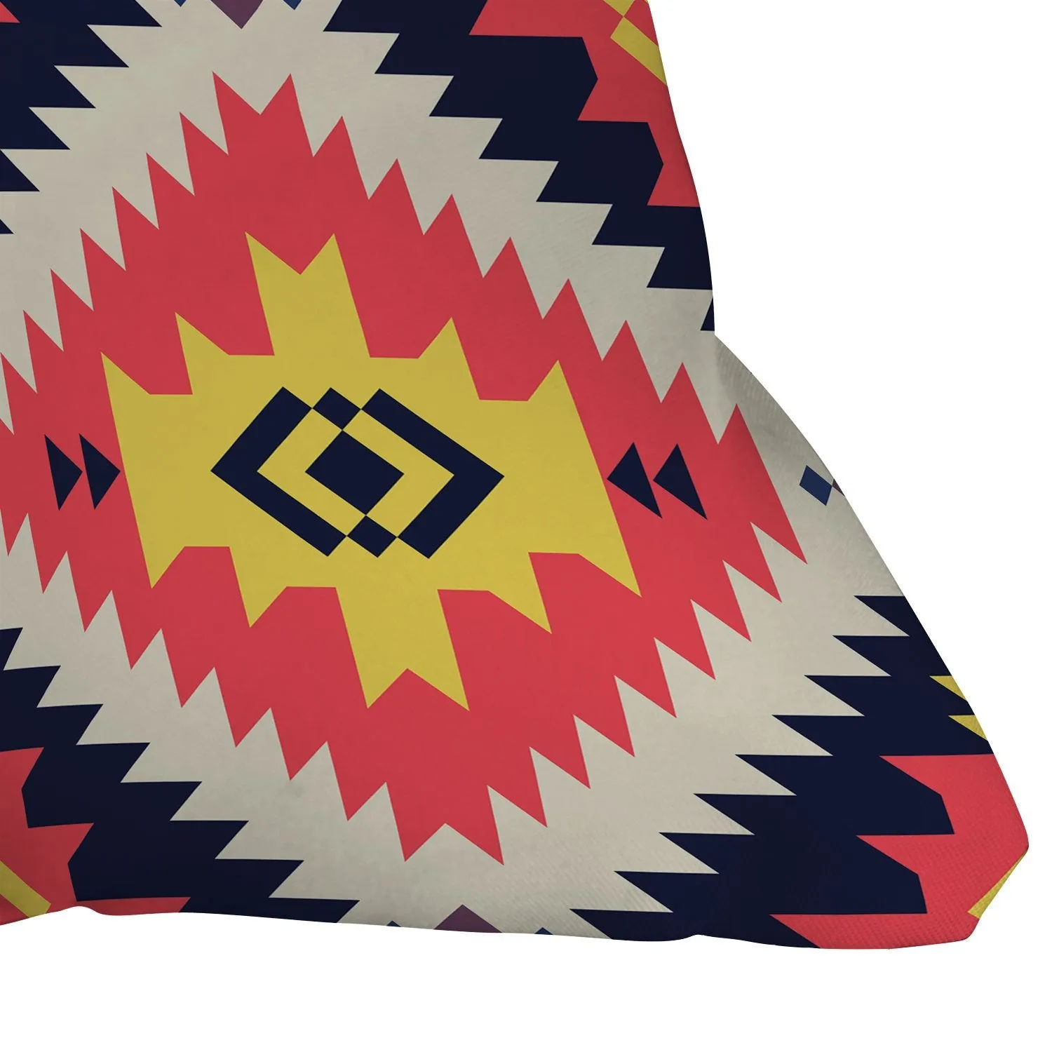 Ole Coral Cornerstone Aztec Print Indoor / Outdoor Throw Pillows (DS)