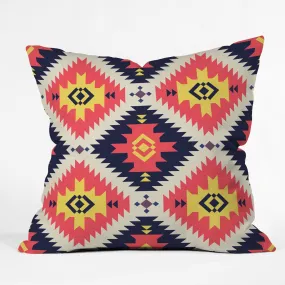 Ole Coral Cornerstone Aztec Print Indoor / Outdoor Throw Pillows (DS)