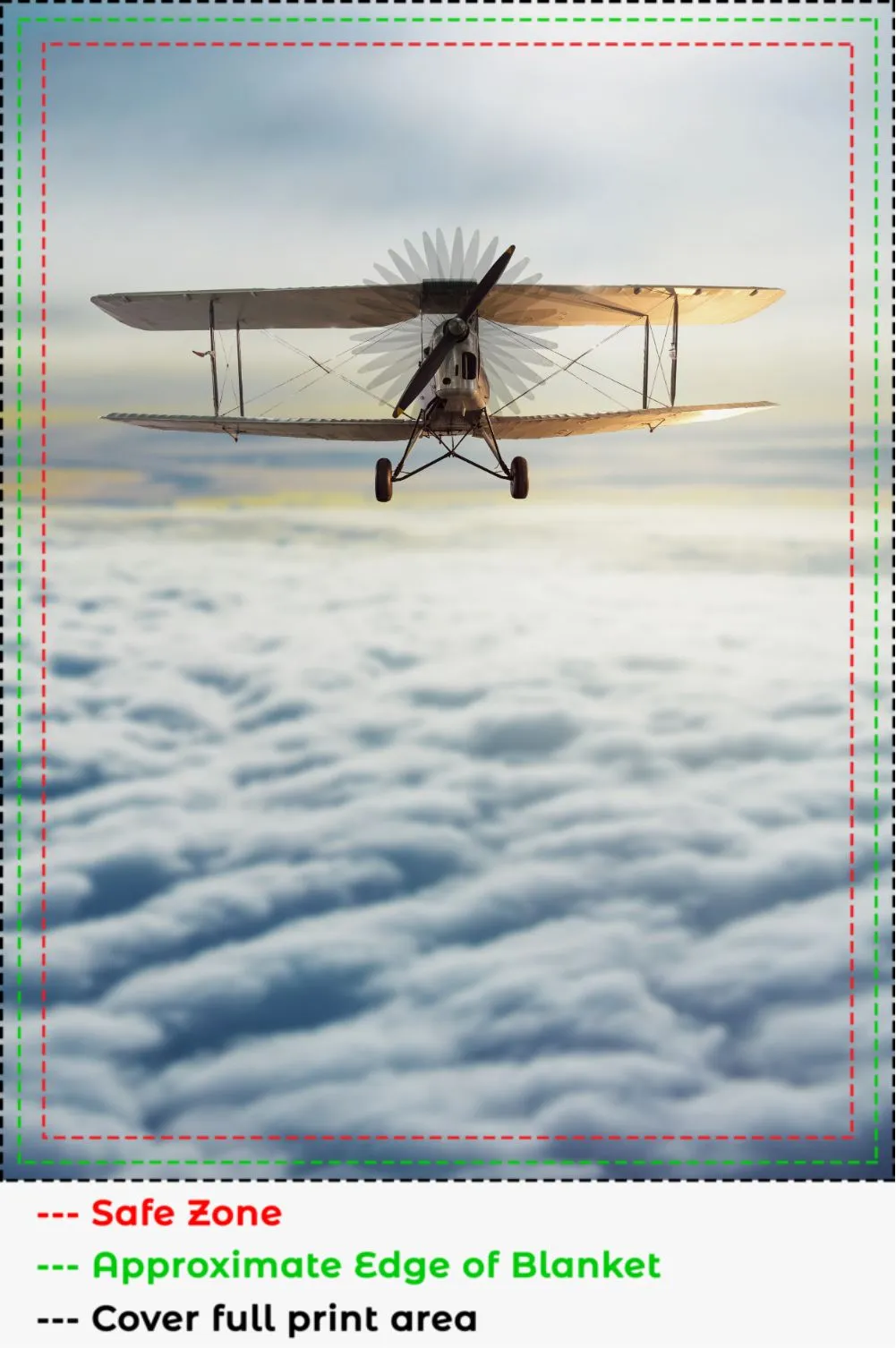 Over the Clouds Biplane Blanket