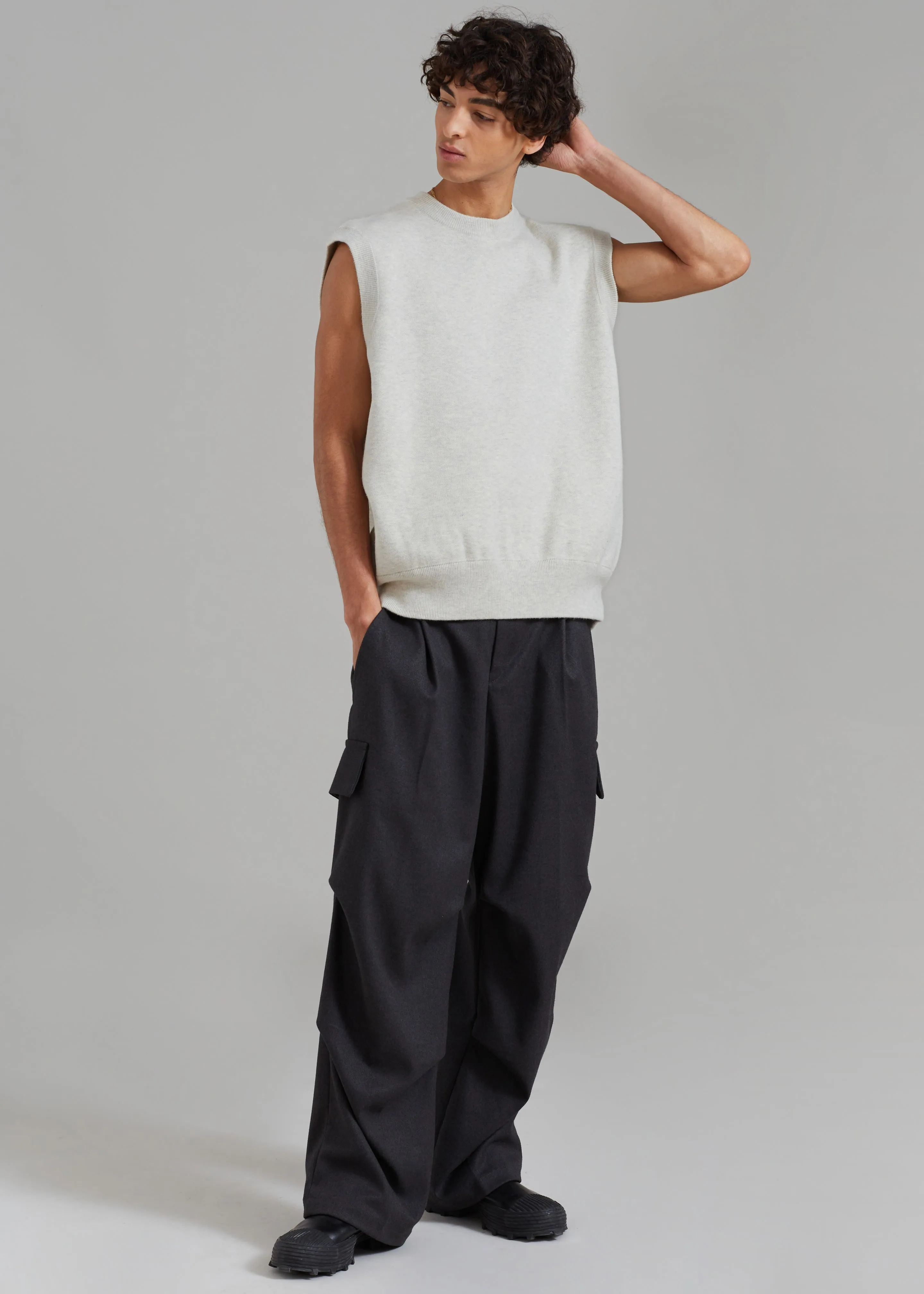 Owen Knit Vest - Grey Melange