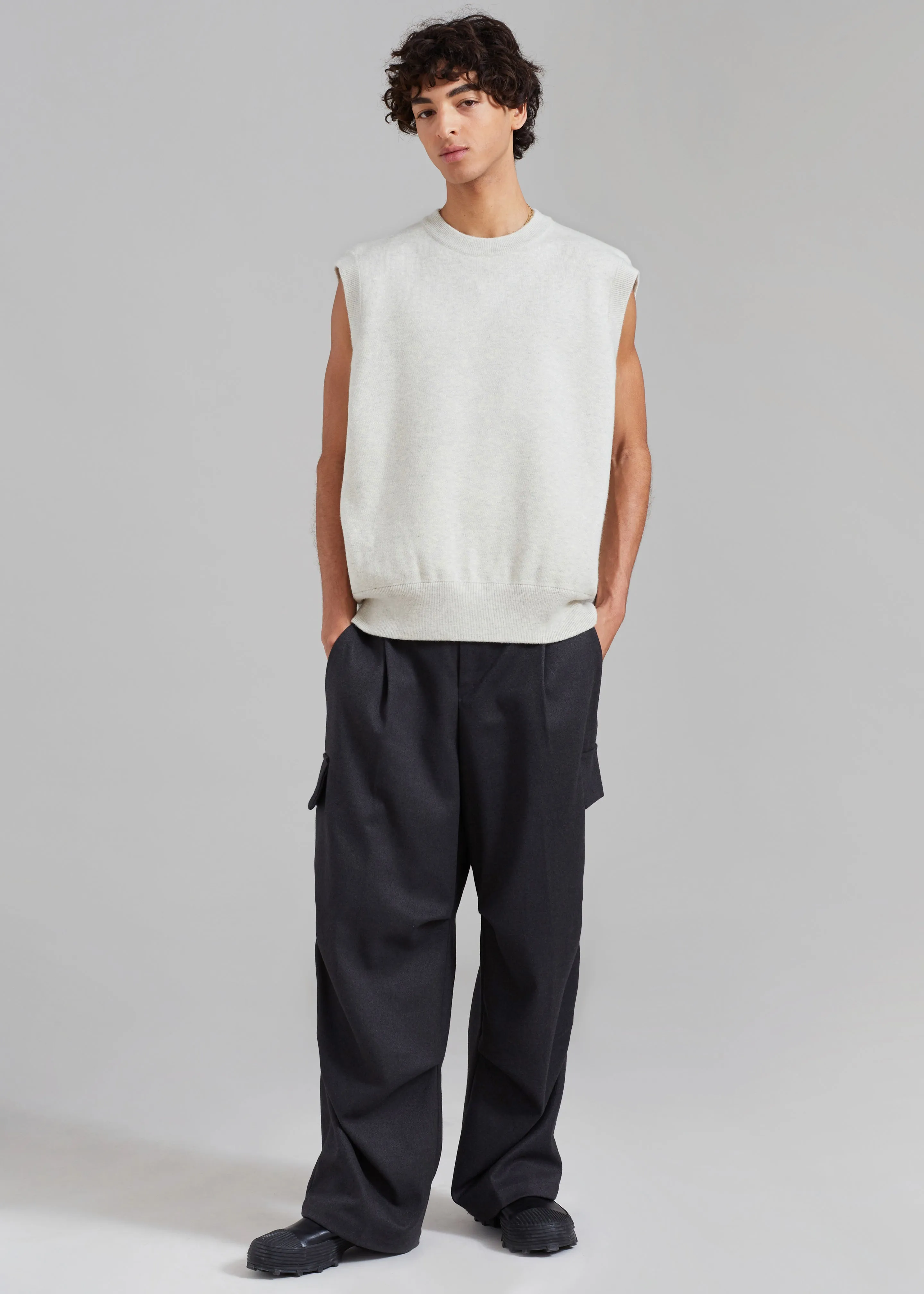 Owen Knit Vest - Grey Melange