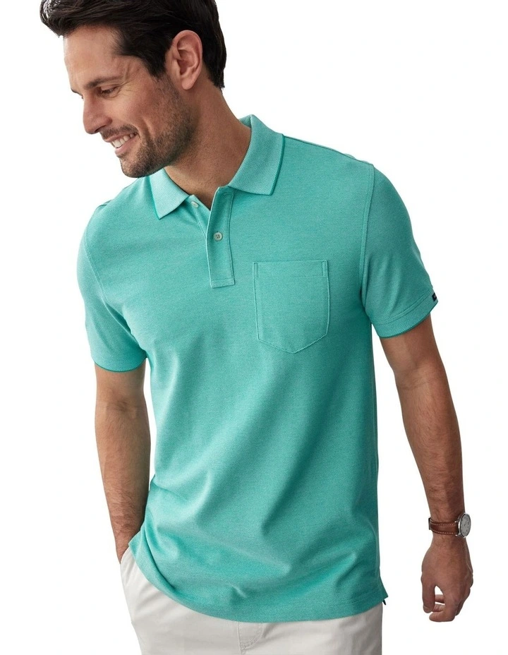 Oxford Performance Pocket Polo in Green