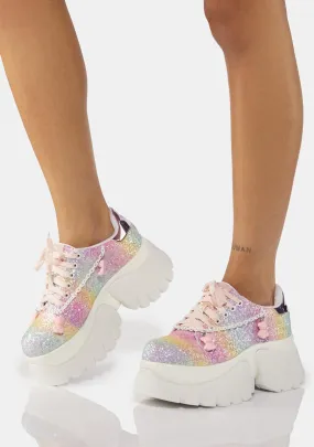 Pastel Glitter Popping Candy Sneakers-