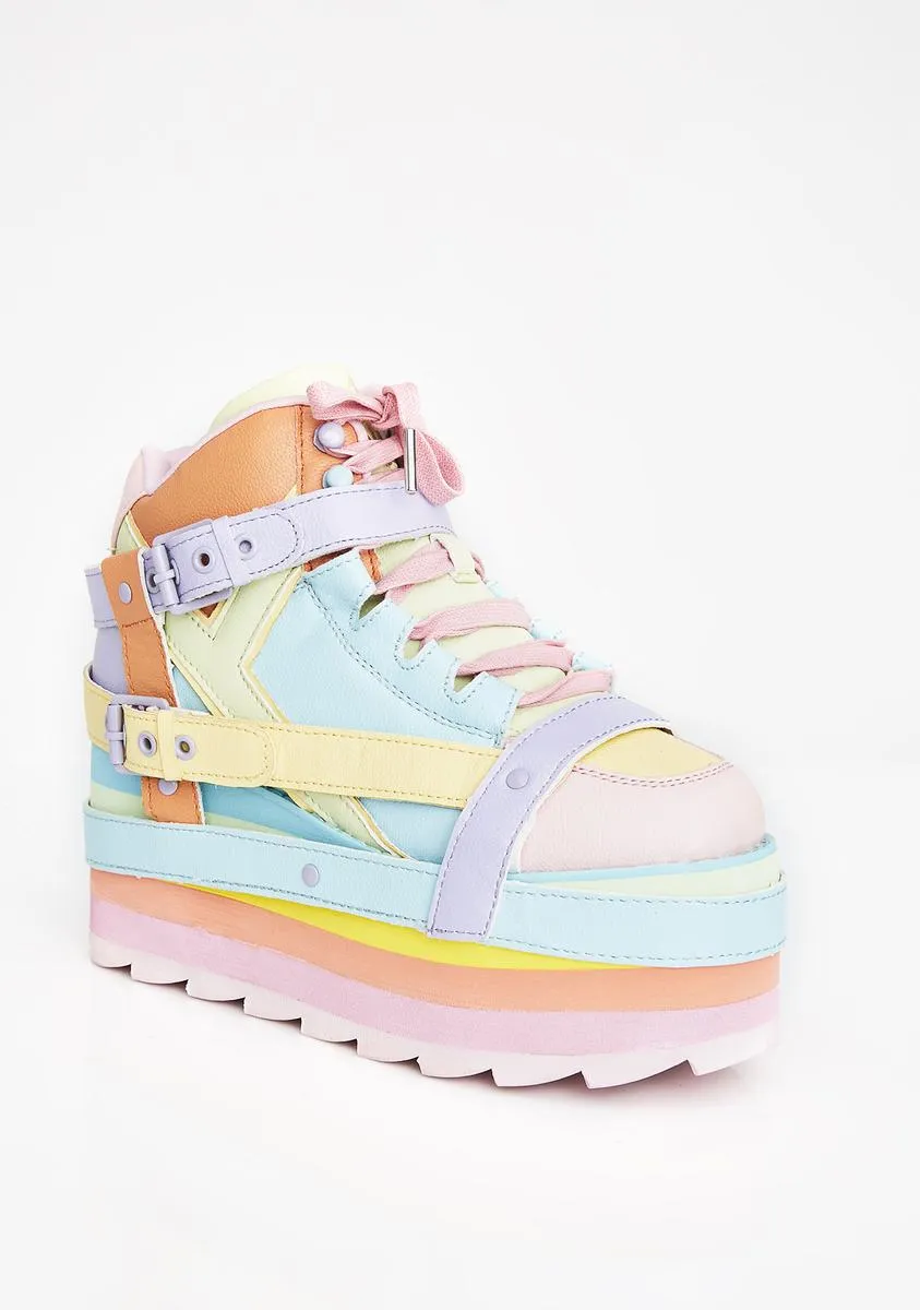 Pastel Qozmo Bondage Platform Sneakers-