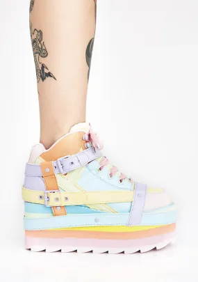 Pastel Qozmo Bondage Platform Sneakers-