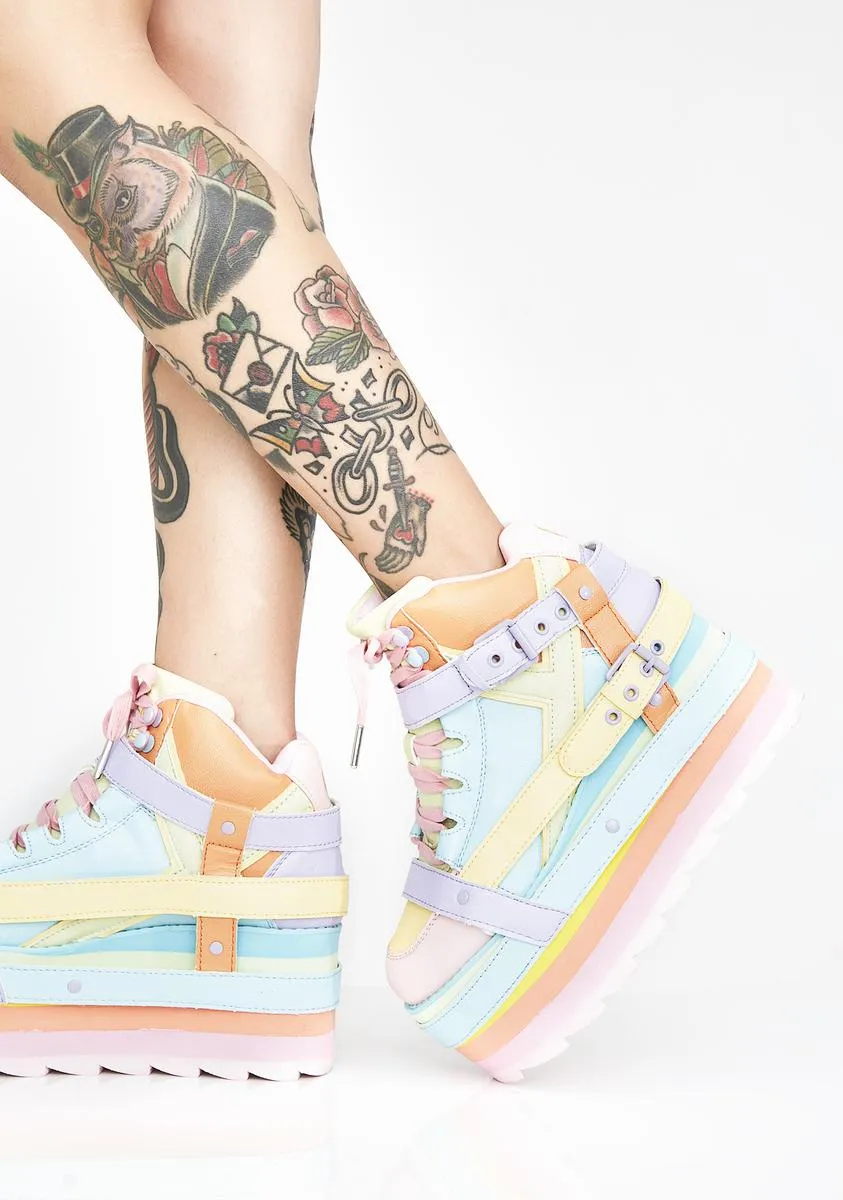 Pastel Qozmo Bondage Platform Sneakers-