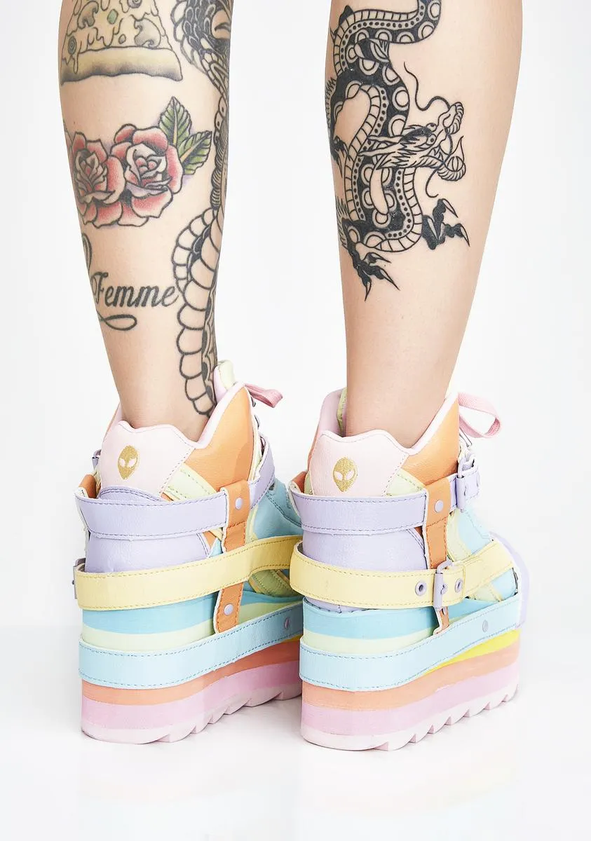 Pastel Qozmo Bondage Platform Sneakers-