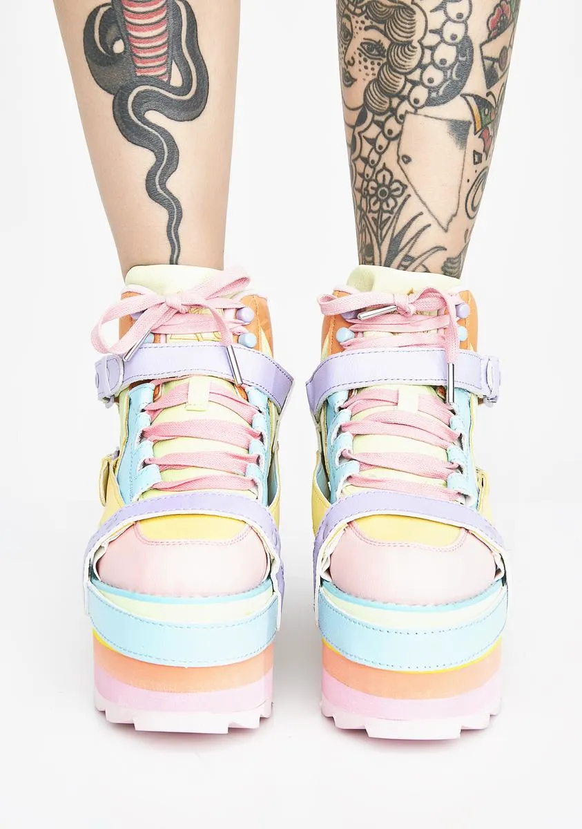 Pastel Qozmo Bondage Platform Sneakers-