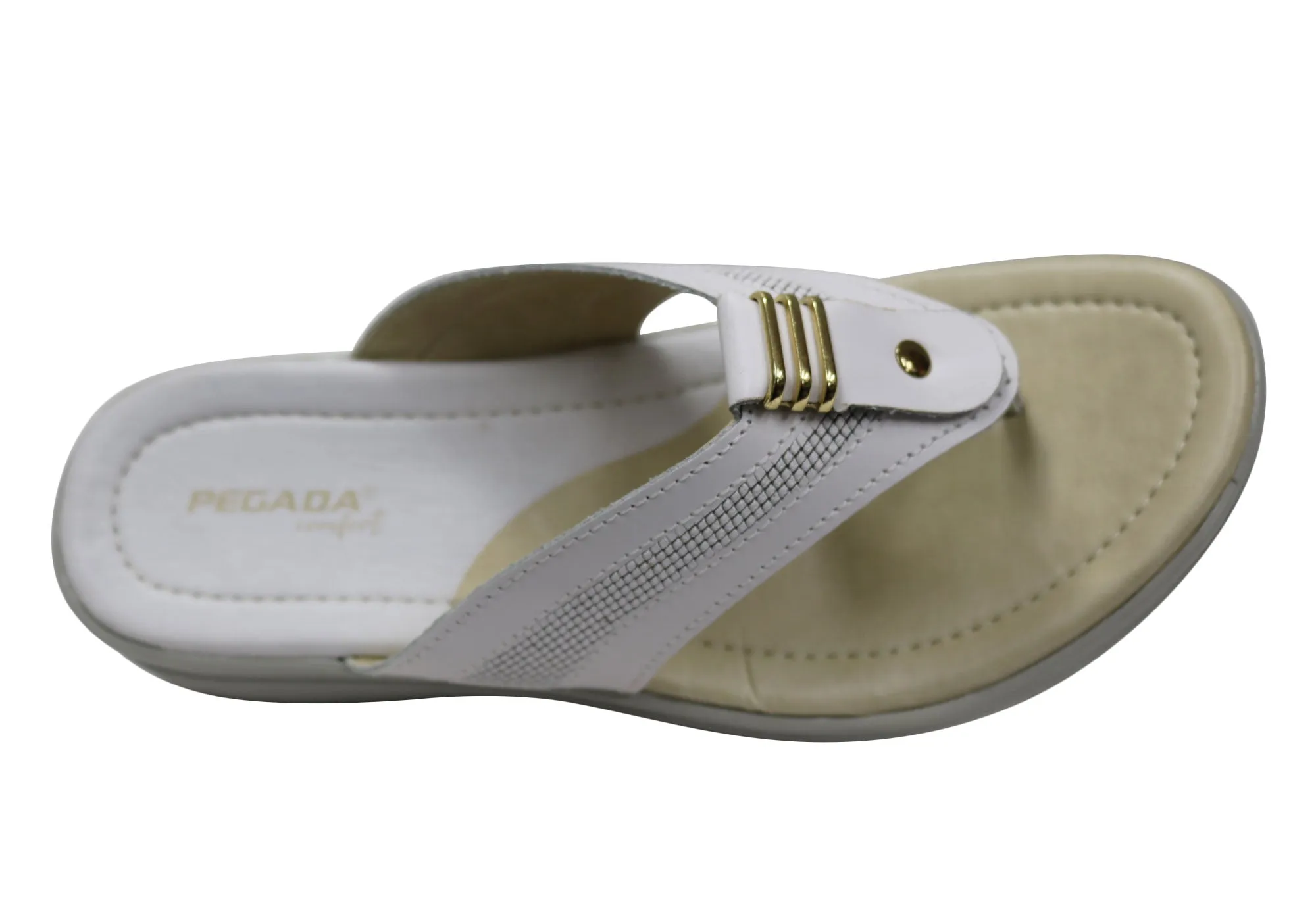 Pegada Ema Womens Comfortable Leather Thongs Sandals Made In Brazil