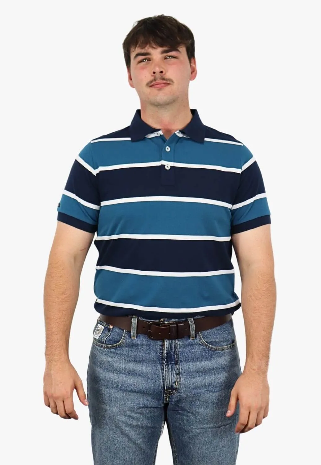 Pilbara Mens Striped Polo