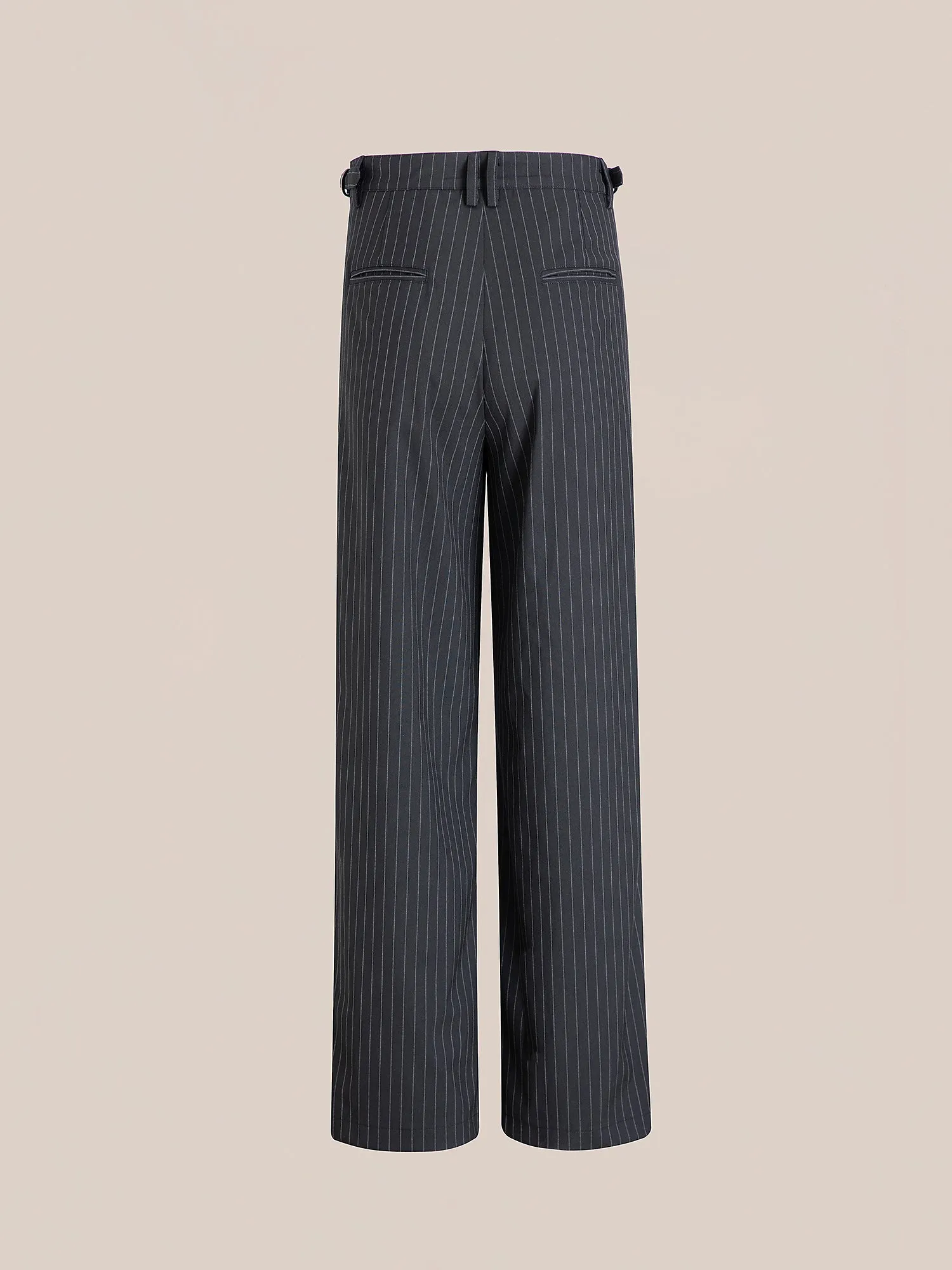 Pinstripe Pleated Trousers