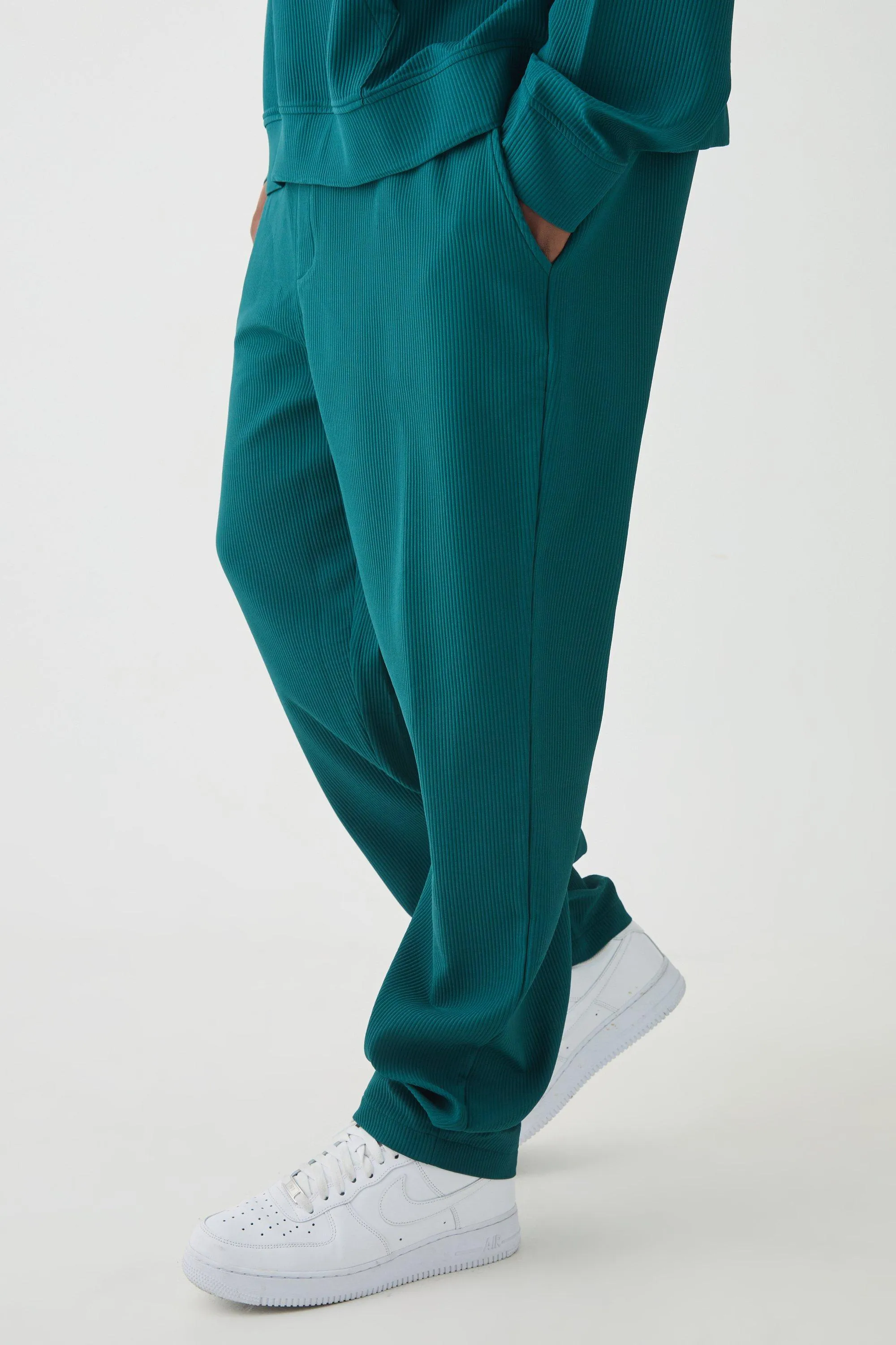 Plus Pleated Tapered Trousers