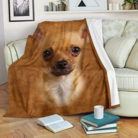 Premium Blanket Chihuahua 2 Face Hair