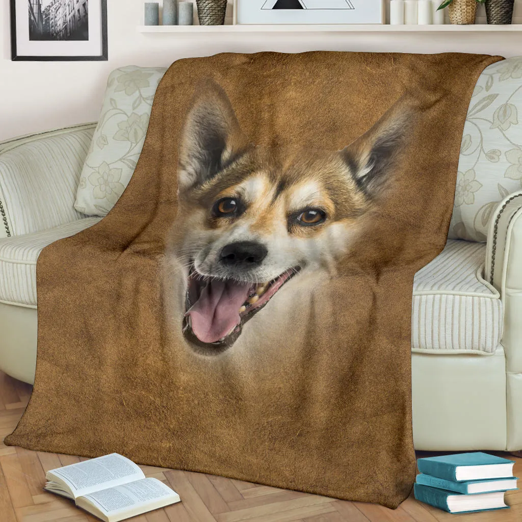 Premium Blanket Norwegian Lundehund Face Hair