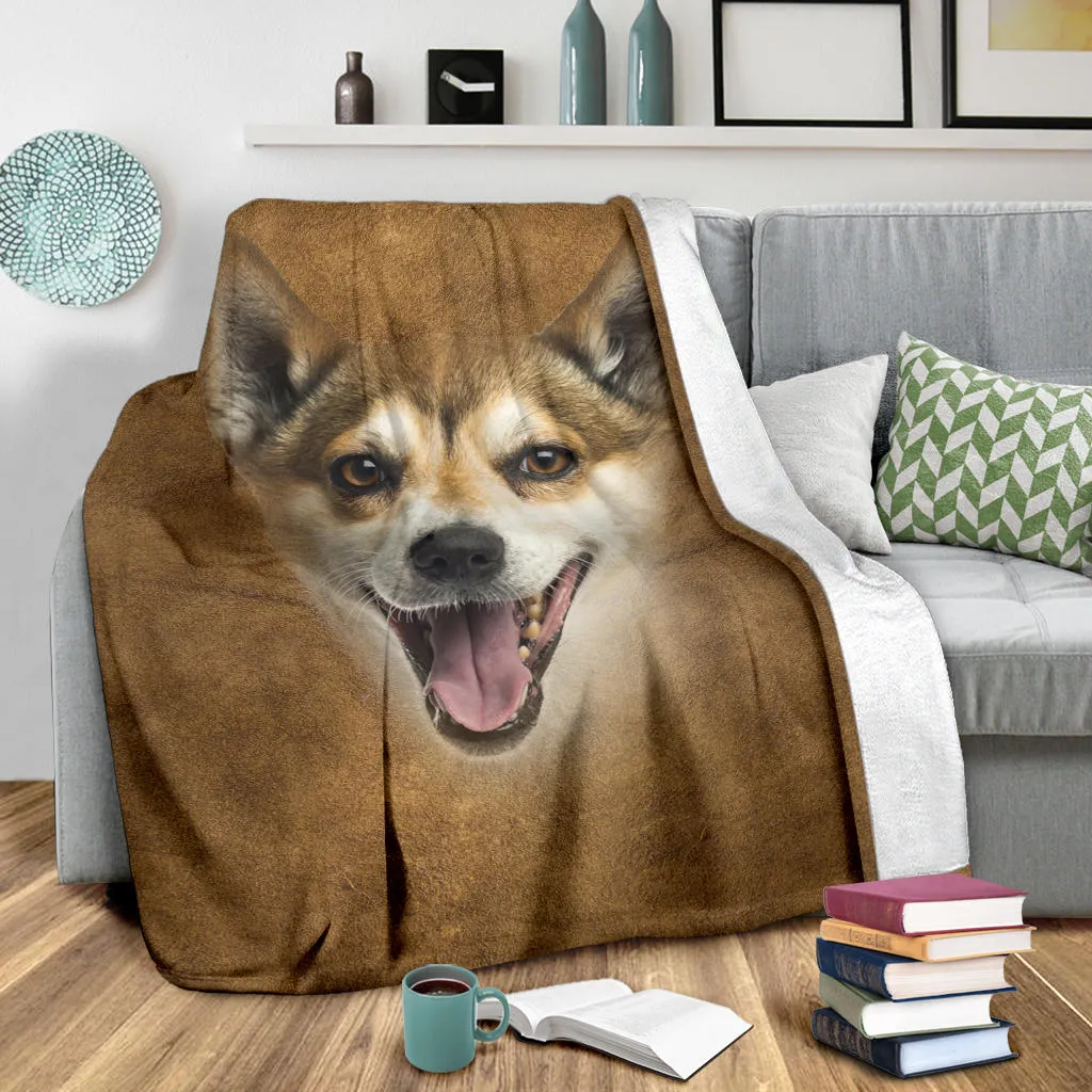 Premium Blanket Norwegian Lundehund Face Hair