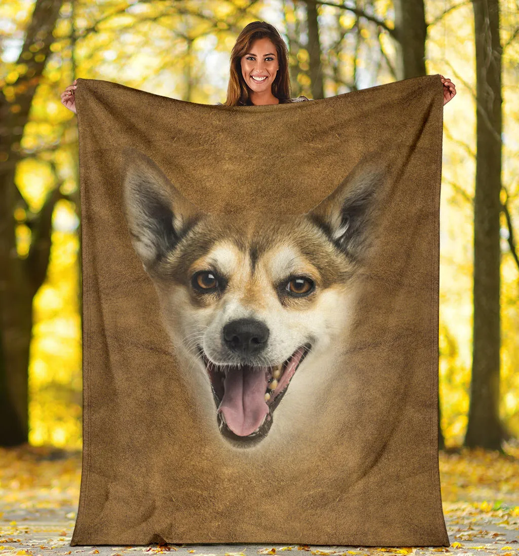 Premium Blanket Norwegian Lundehund Face Hair