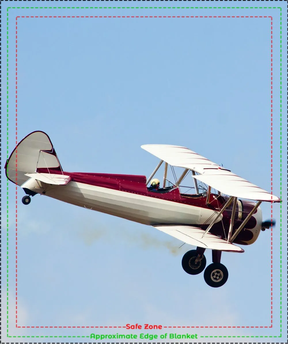 Red and White Stearman Biplane Blanket