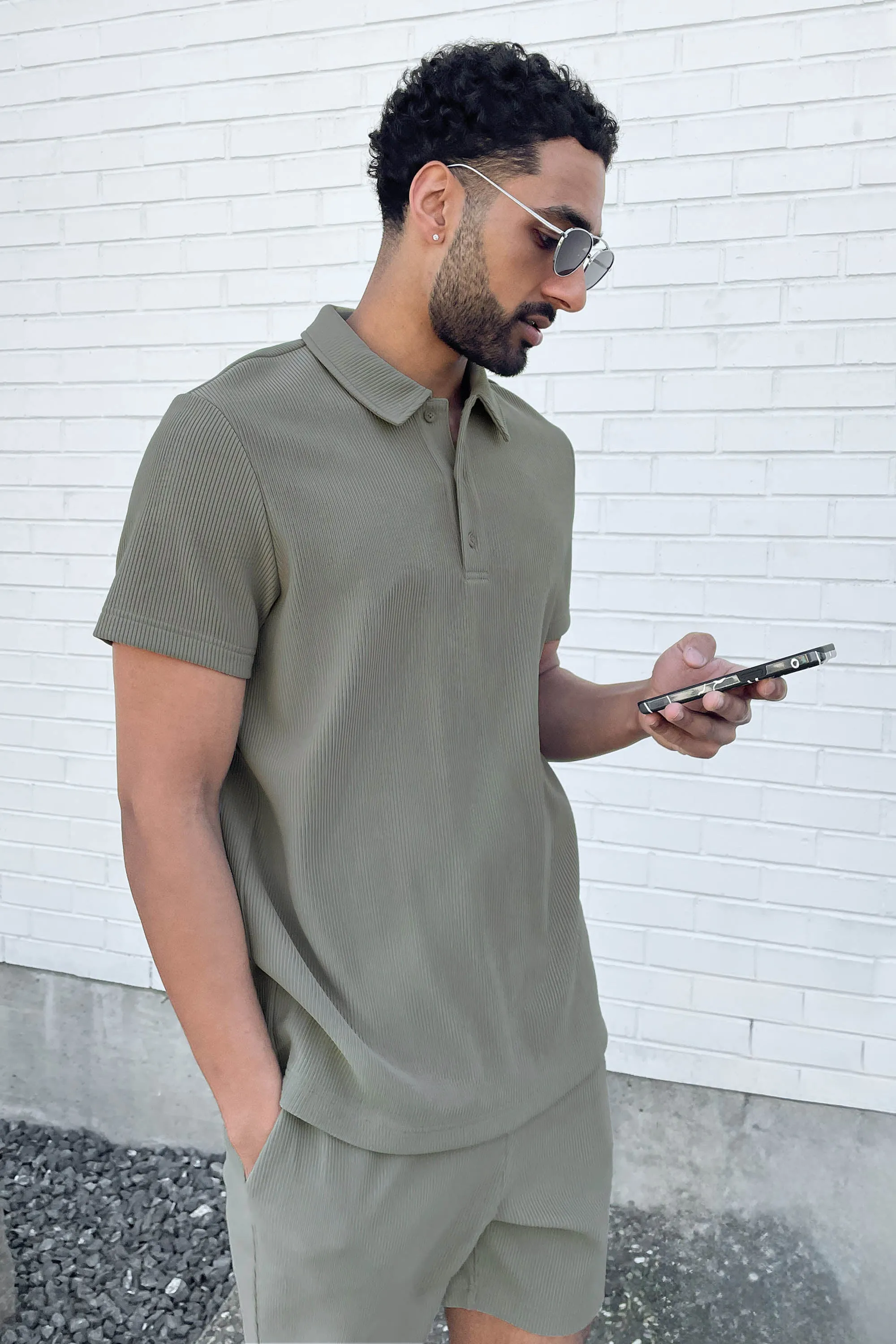 RIBBED POLO T-SHIRT