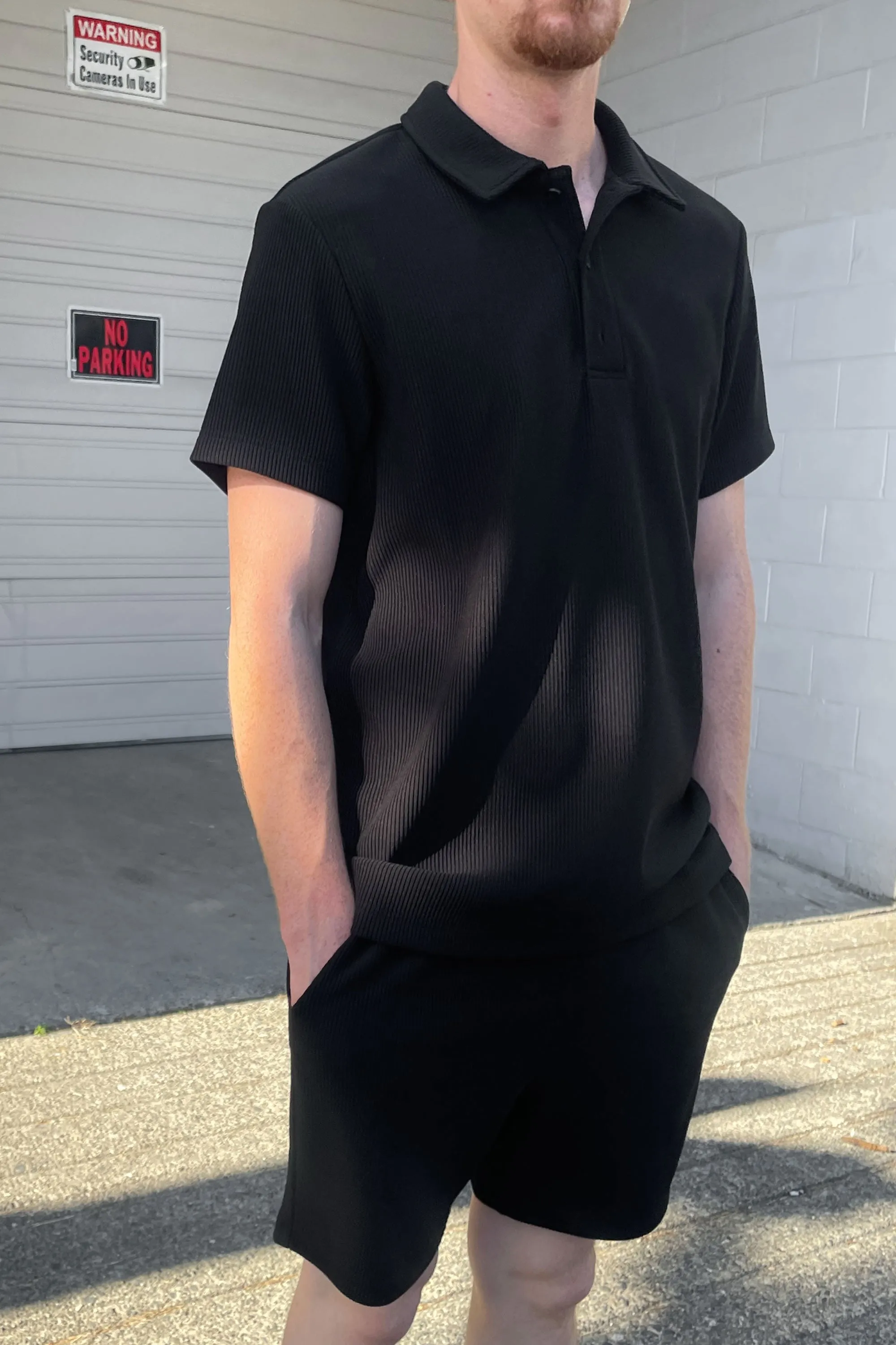 RIBBED POLO T-SHIRT