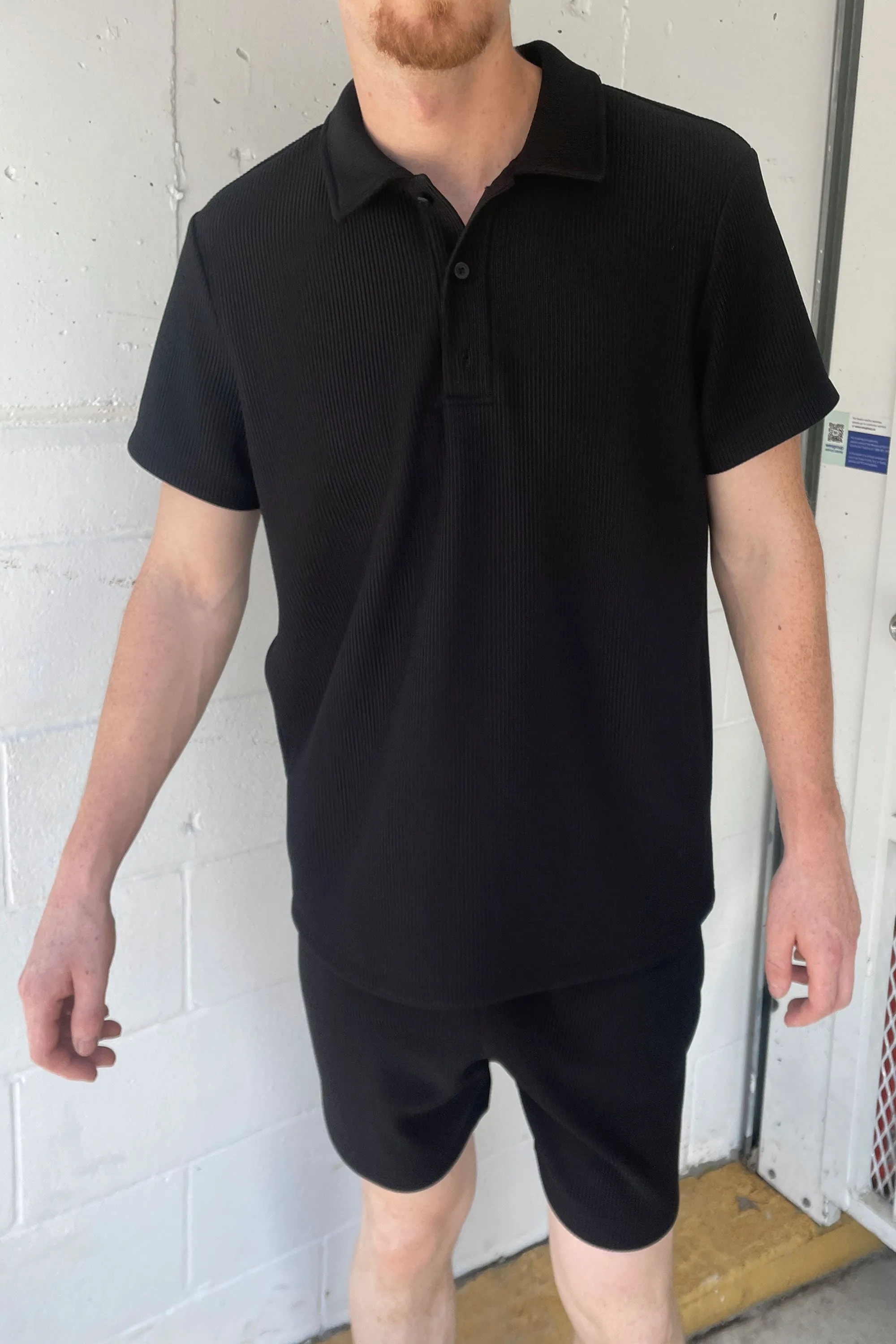 RIBBED POLO T-SHIRT