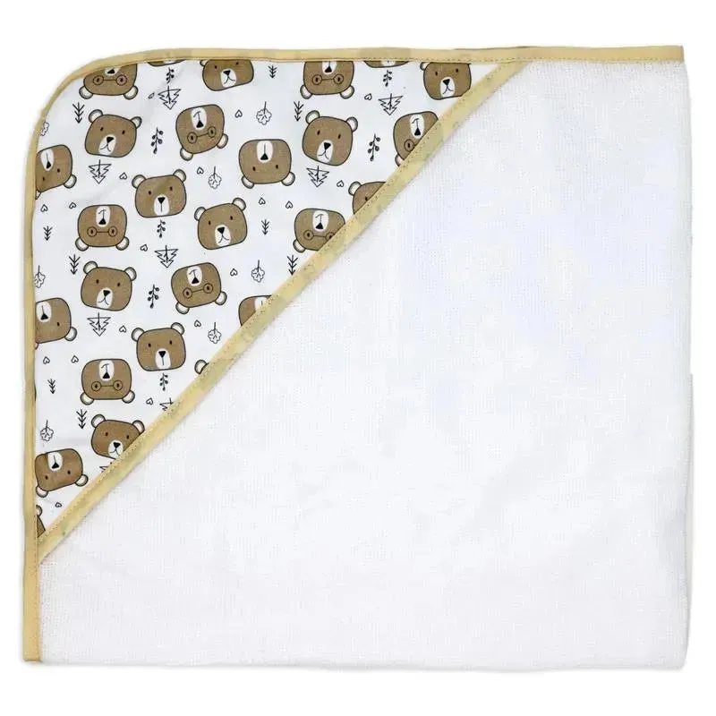 Rose Textiles - 3 Hooded Towels W/ 5 Washcloths, Bear