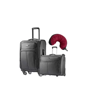 Samsonite Leverage LTE 3 Piece Carry-On Bundle | 20, Wheeled Garment Bag, Travel Pillow