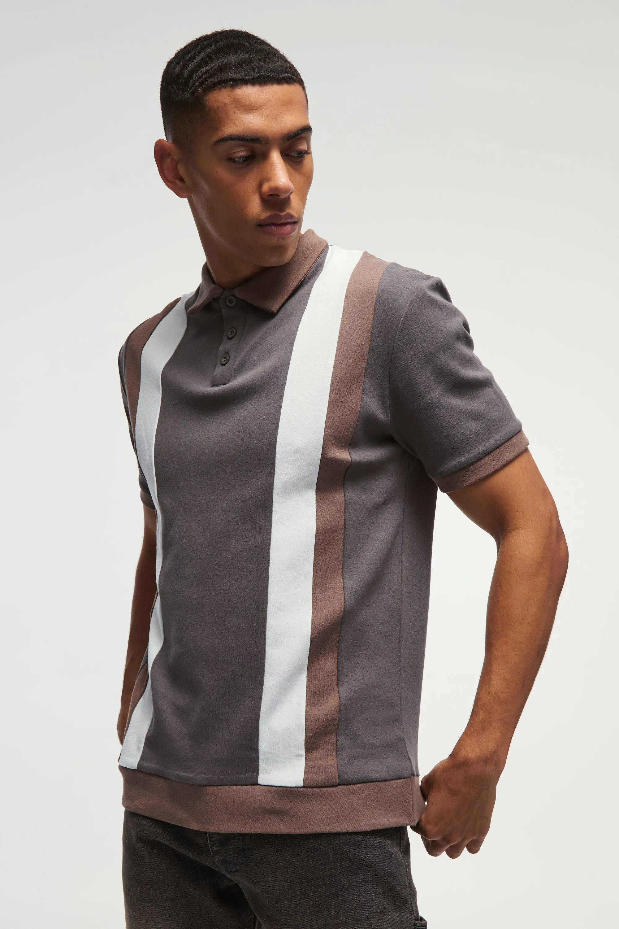 Slim Interlock Colour Block Polo