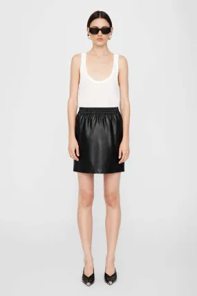 Soto Vegan Leather Skirt - Black