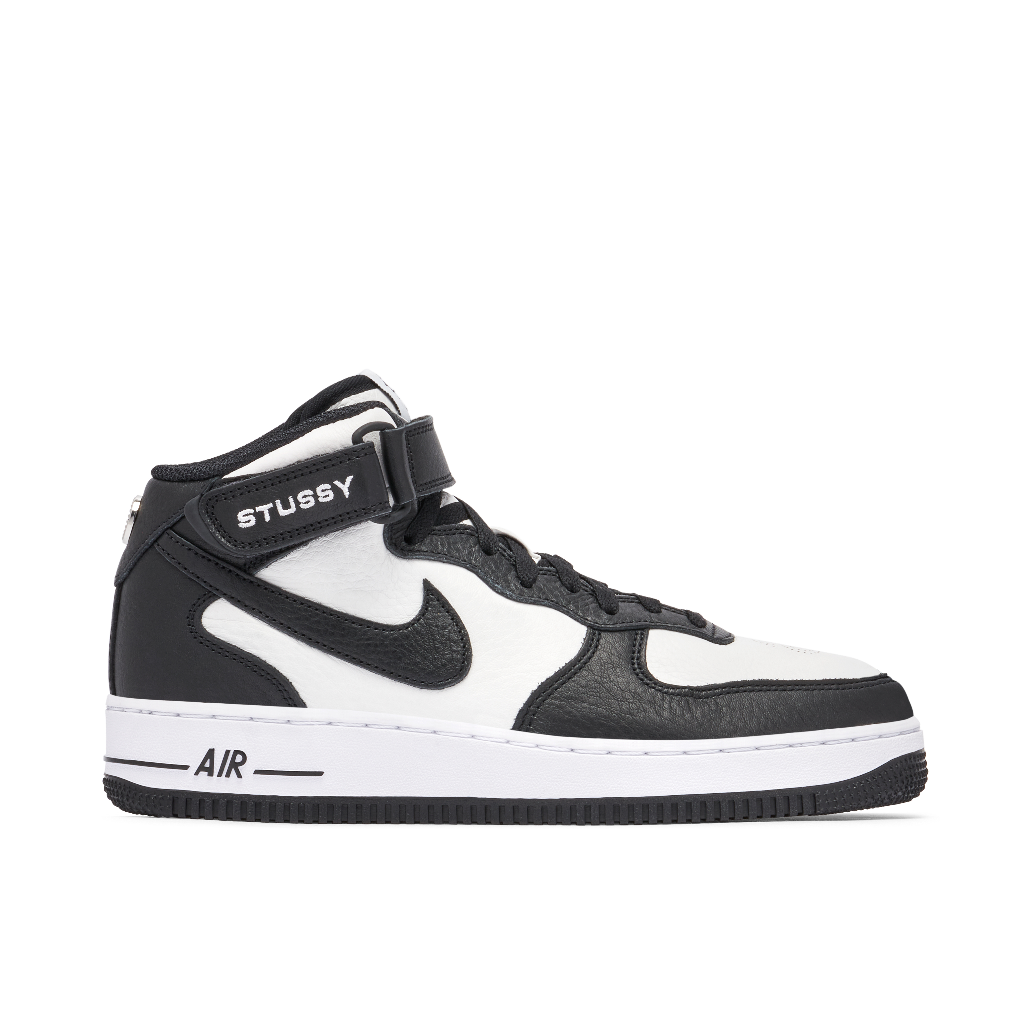 Stussy x Nike Air Force 1 Mid Black White | DJ7840-002 | Laced