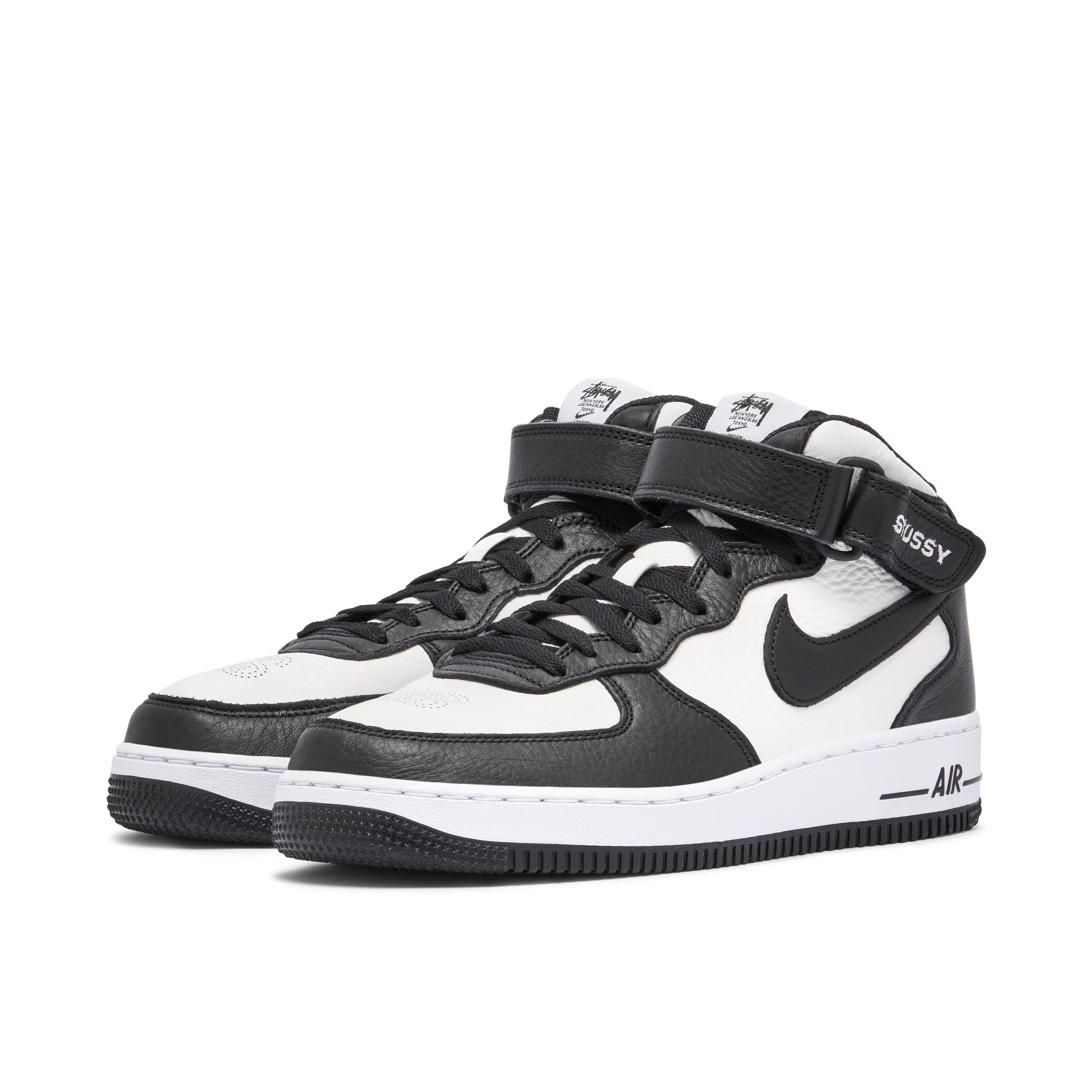 Stussy x Nike Air Force 1 Mid Black White | DJ7840-002 | Laced