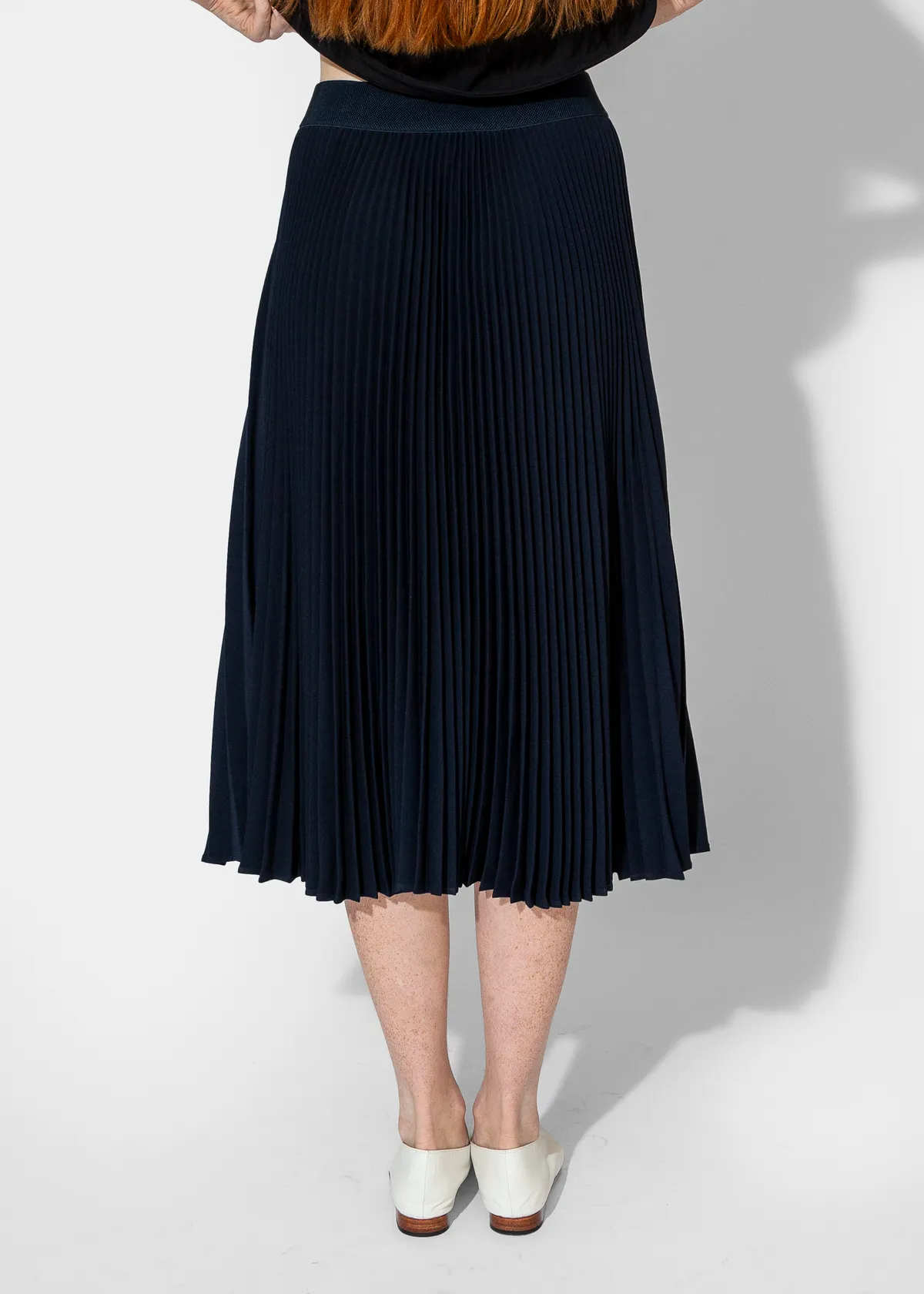 Sunburst Pleated Skirt - Midnight/Lime