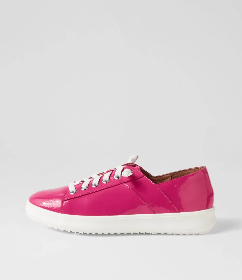 SUPERSOFT Zaylah Fuchsia White Patent Leather Sneakers