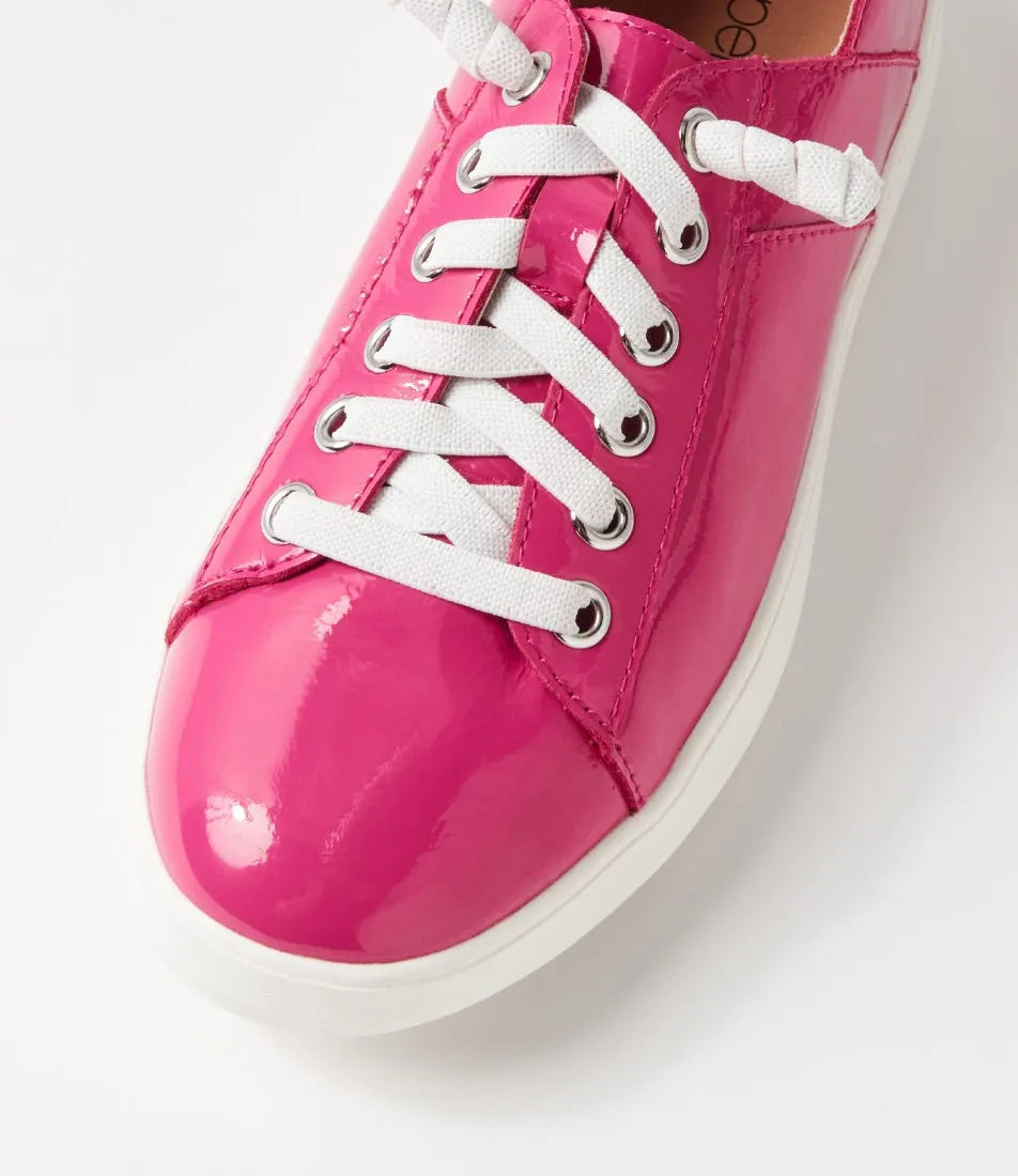 SUPERSOFT Zaylah Fuchsia White Patent Leather Sneakers