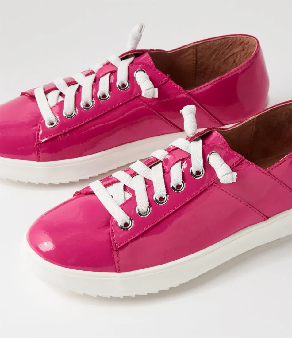 SUPERSOFT Zaylah Fuchsia White Patent Leather Sneakers