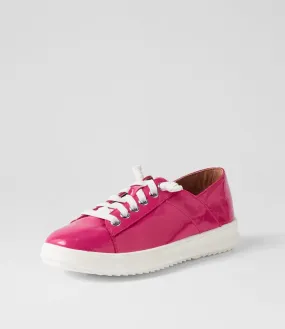 SUPERSOFT Zaylah Fuchsia White Patent Leather Sneakers